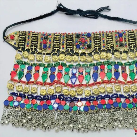 Colorful Choker Necklace, Boho Statement Necklace, Boho Chic Necklace - Picture 3 of 11